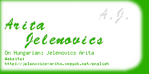 arita jelenovics business card